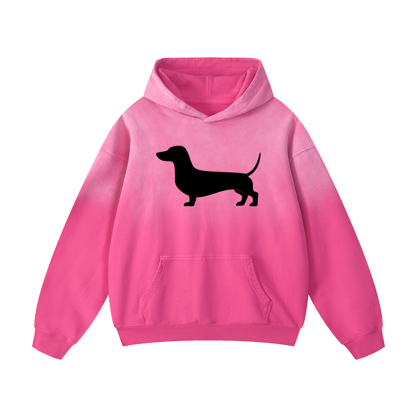 Dachshund Silhouette, Unisex, Heavyweight Sun-fade Oversized Hoodie