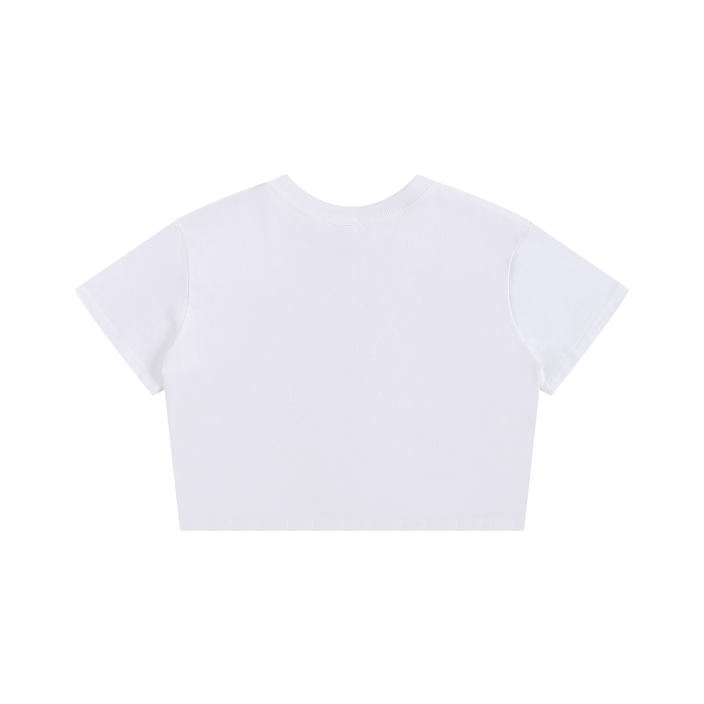 White Floral "Baby Tee" Women's Seamless, Cropped T-Shirt