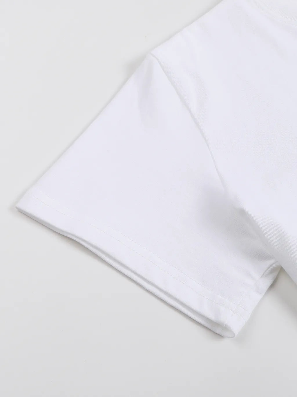 White Floral "Baby Tee" Women's Seamless, Cropped T-Shirt